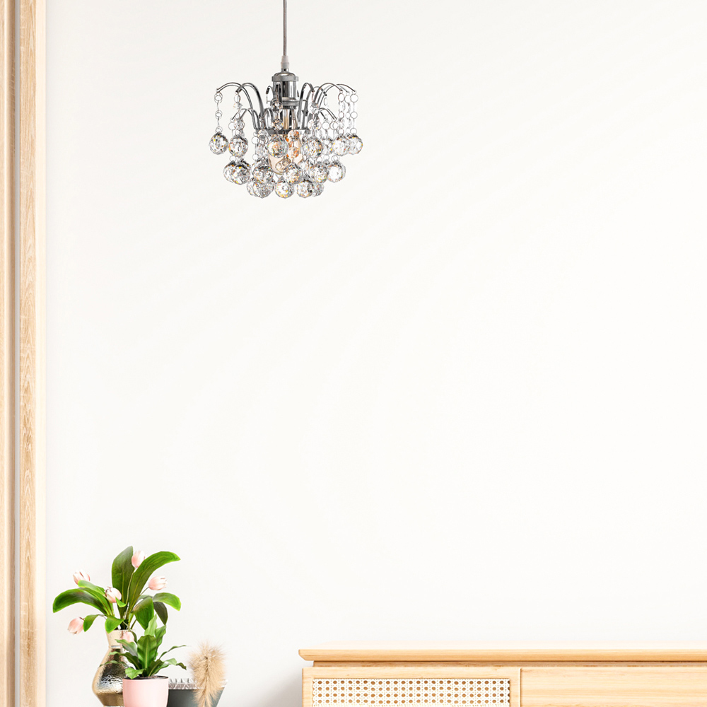 Innoteck Chrome Faceted Oriel Pendant Light Shade Image 3