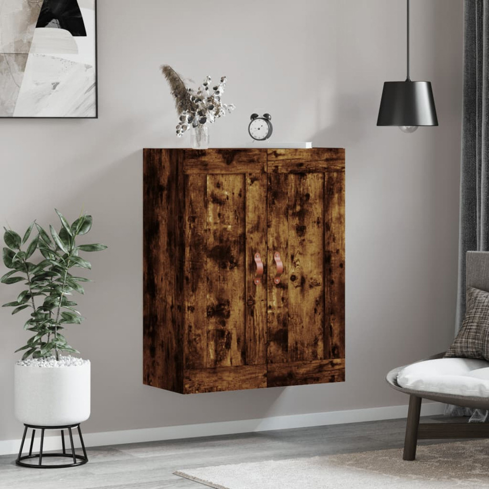 vidaXL 2 Door Smoked Oak Wall Mounted Cabinet Image 9