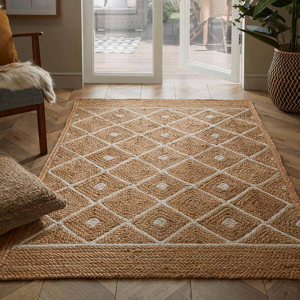 Prestbury Natural Diamond Braided Rug 120 x 170cm Image 2
