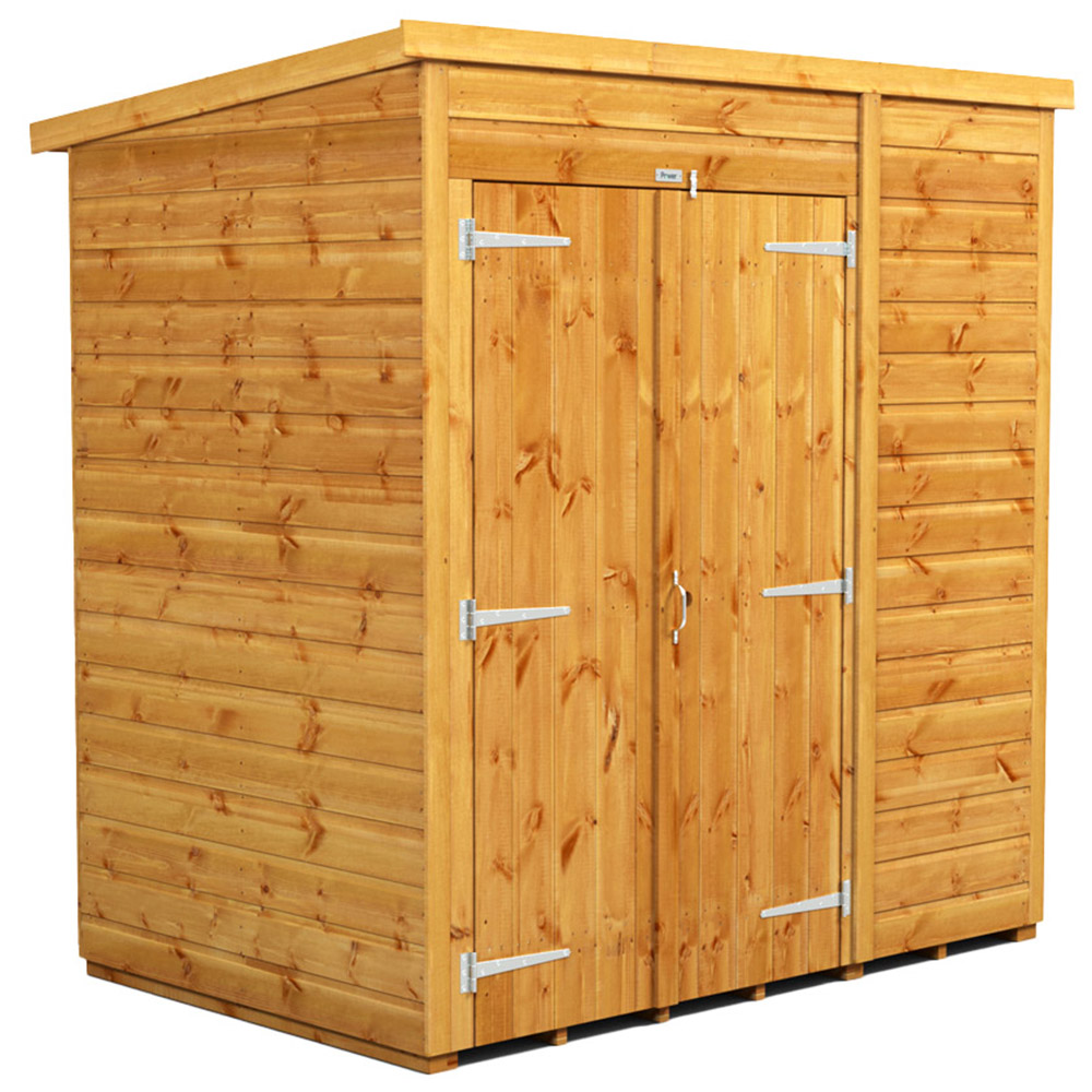 Power Sheds 6 x 4ft Double Door Pent Wooden Shed Image 1
