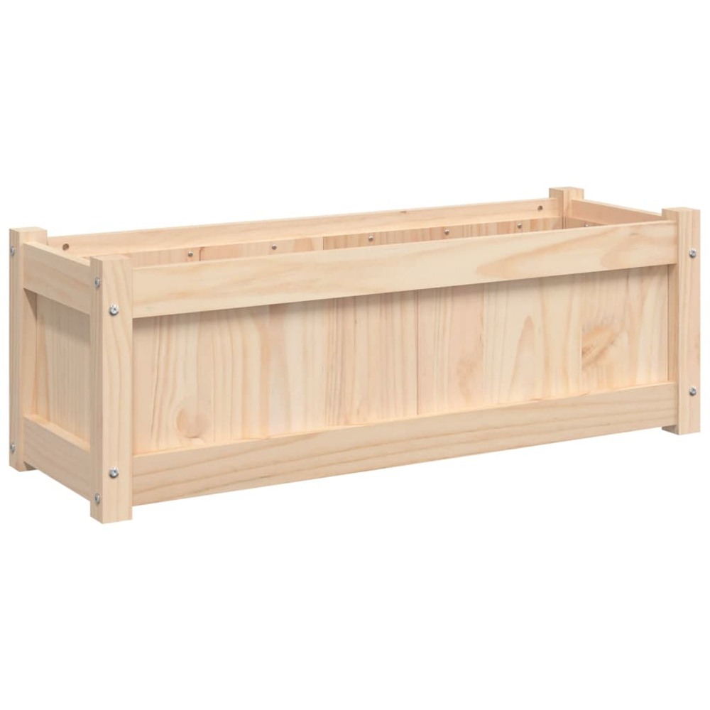 vidaXL Brown Solid Pine Garden Planter 90 x 31 x 31cm Image 1