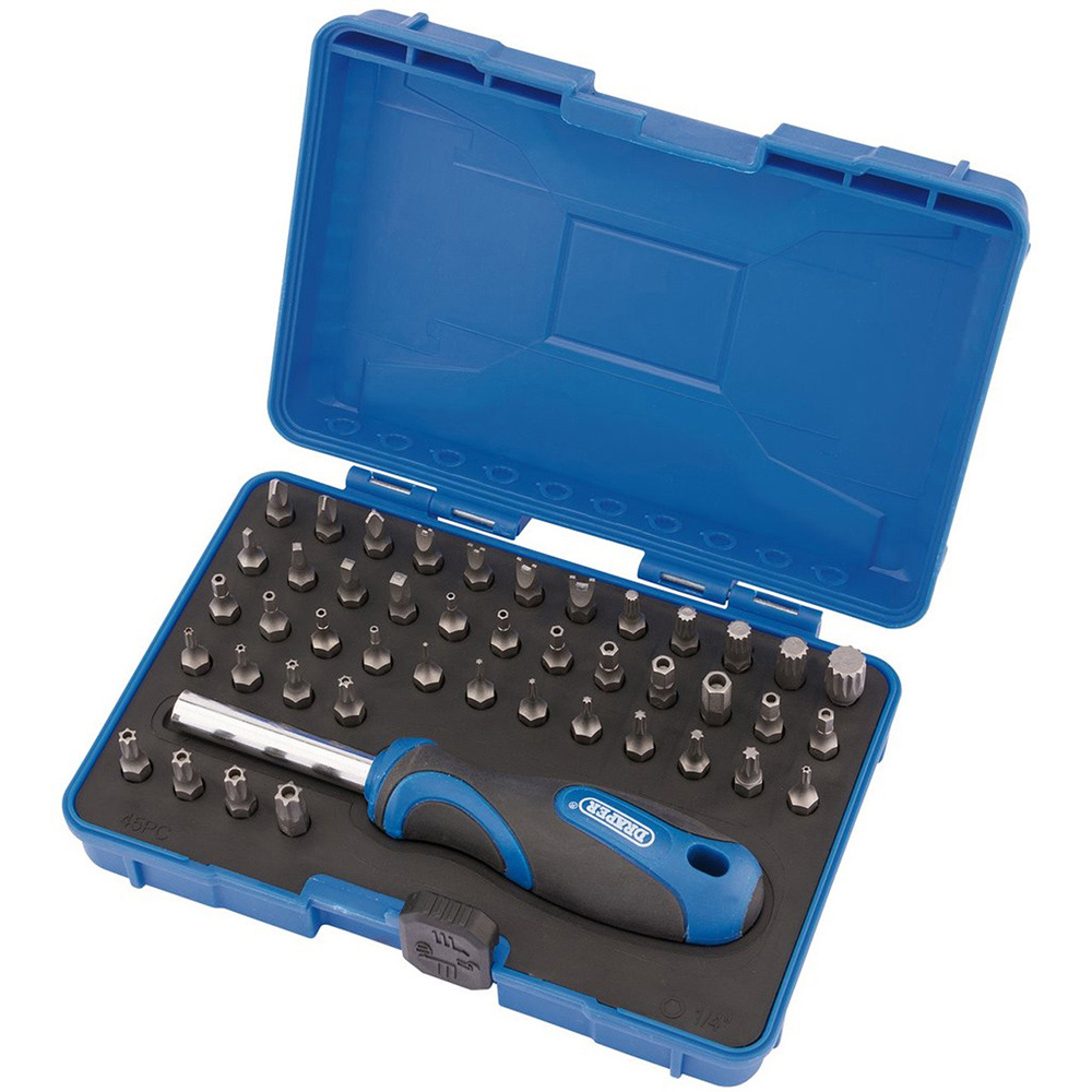 Draper 45 Piece Security Screwdriver Bit and Driver Set Wilko