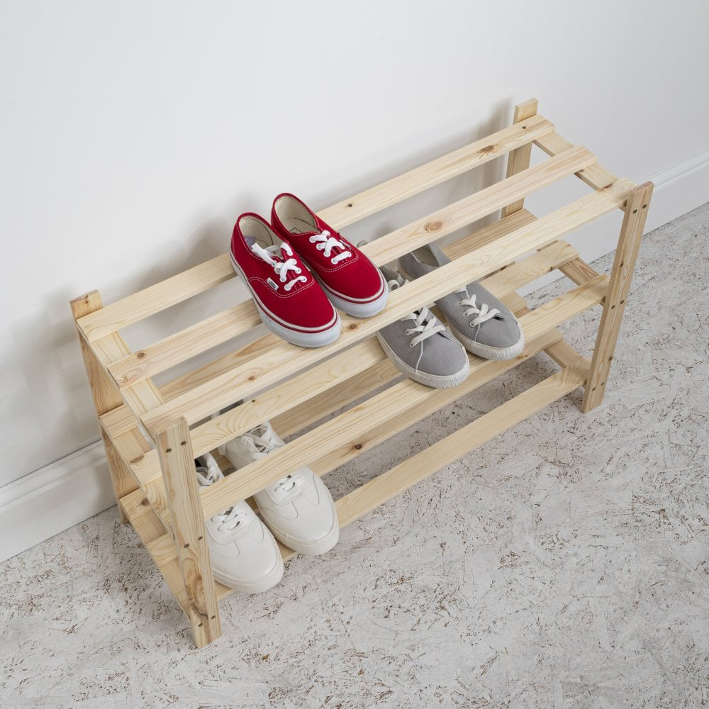 Noa and Nani 3 Shelf Natural Pine Shoe Rack Image 3