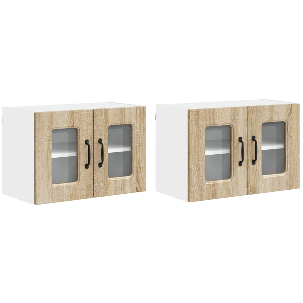 vidaXL Kalmar 2 Door Sonoma Oak Wall Kitchen Cabinet 2 Pack Image 8