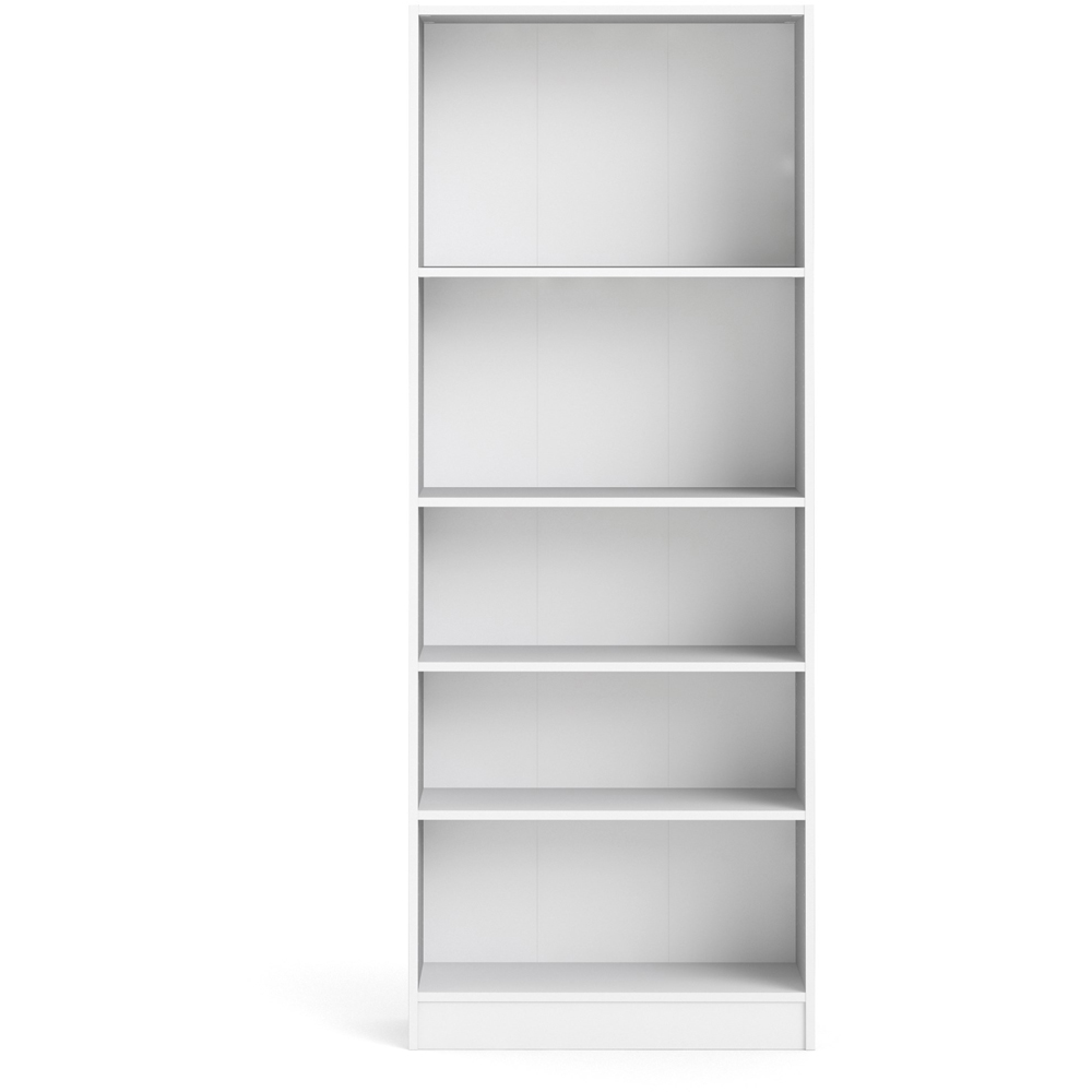 Florence Basic 4 Shelf White Wide Tall Bookcase Image 3