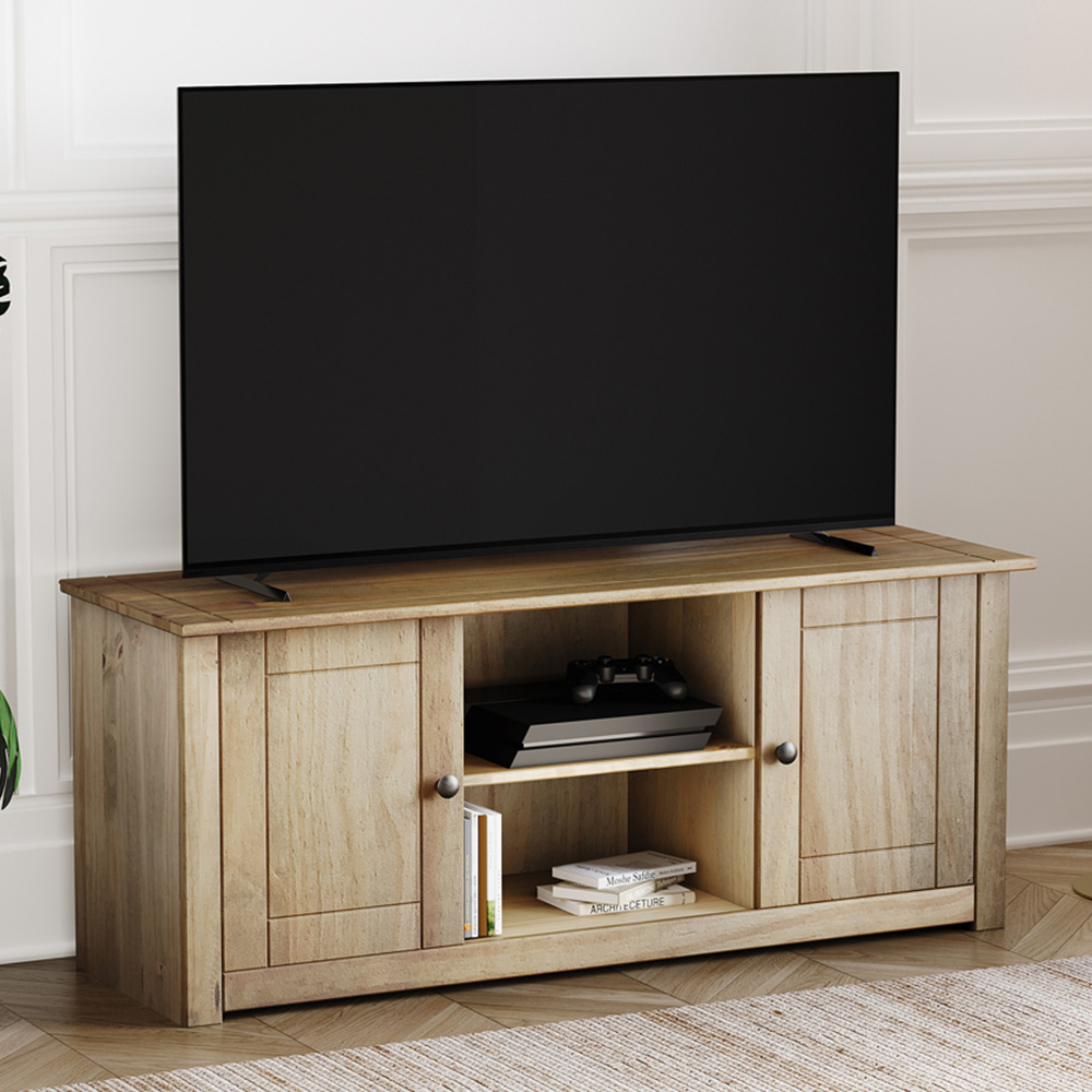 Vida Designs Panama 2 Door Pine TV Unit Image 1