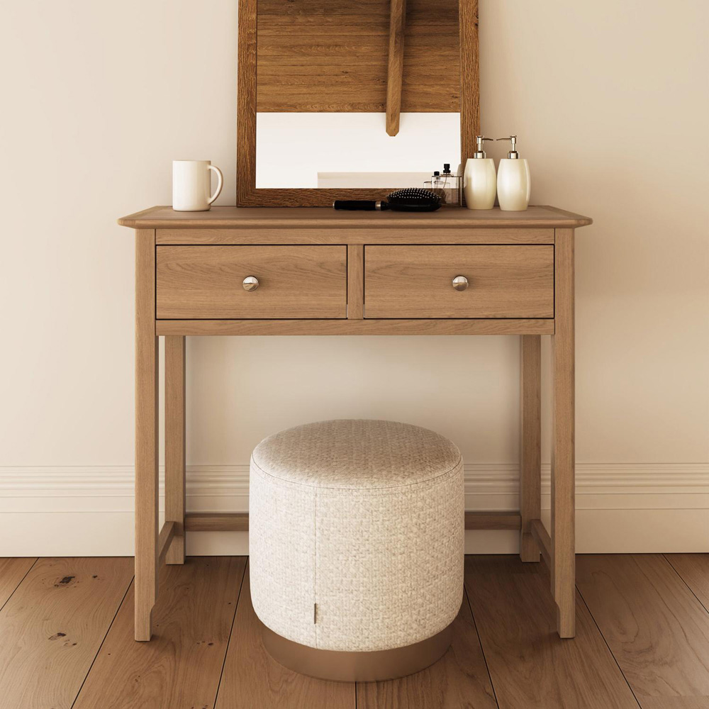FWStyle Taberno 2 Drawer Lacquered Natural Oak Dressing Table Image 6