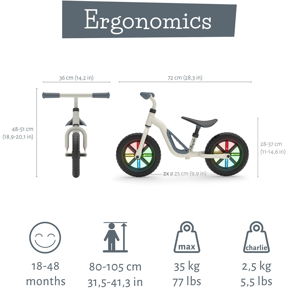 Chillafish Charlie 10 inch Beige Toddler Balance Bike Image 9