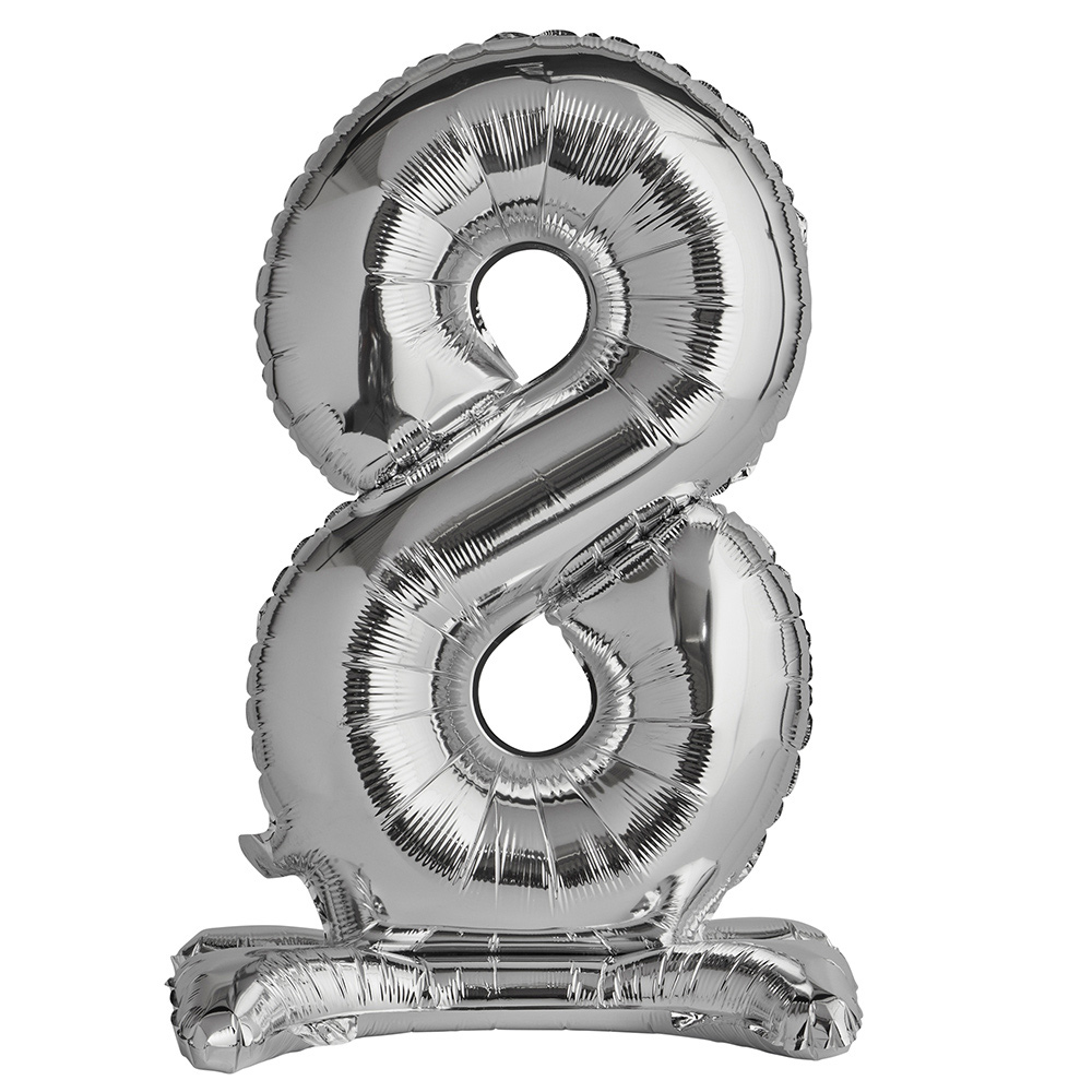 Wilko 30inch 8 Silver Foil Air Filled Balloon Image 1