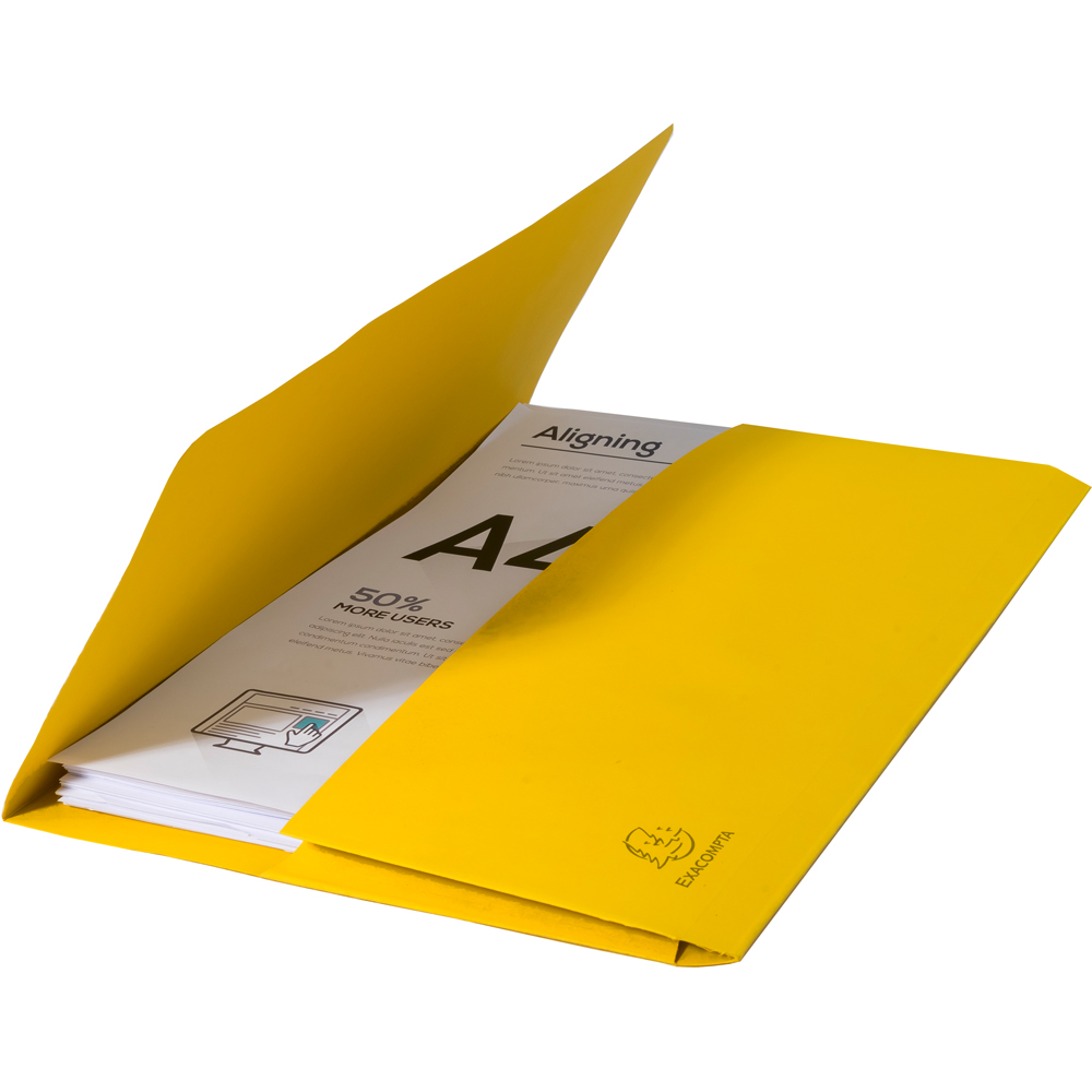 Exacompta Forever A4 290gsm Yellow Bright Document Wallet 50 Pack Image 3