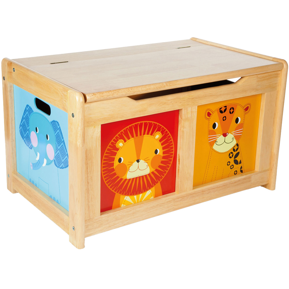 Tidlo Wooden Natural Jungle Toy Chest Image 2