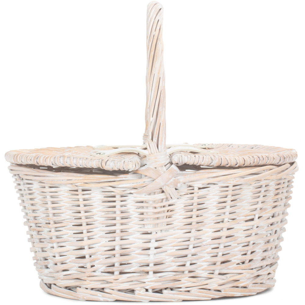 Red Hamper Childs White Wash Lidded Wicker Basket Image 3