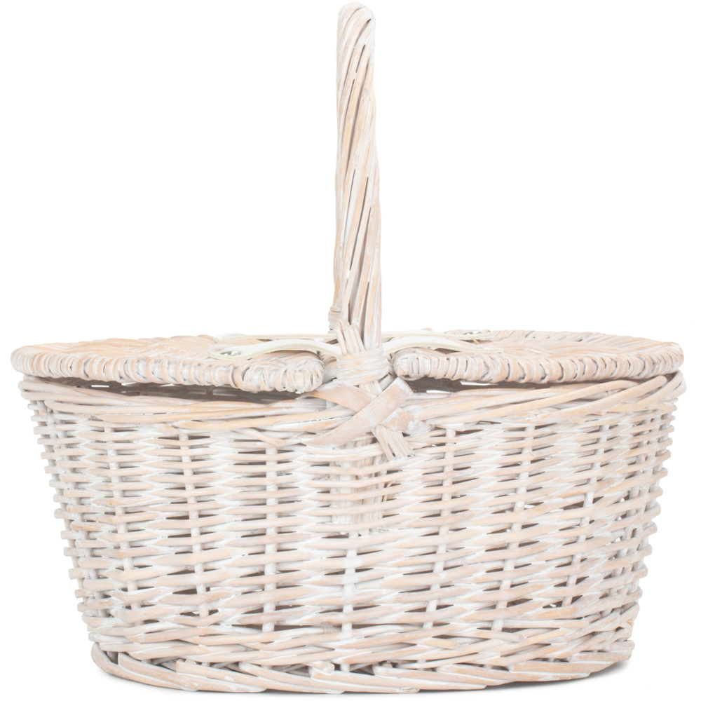 Red Hamper Childs White Wash Lidded Wicker Basket Wilko