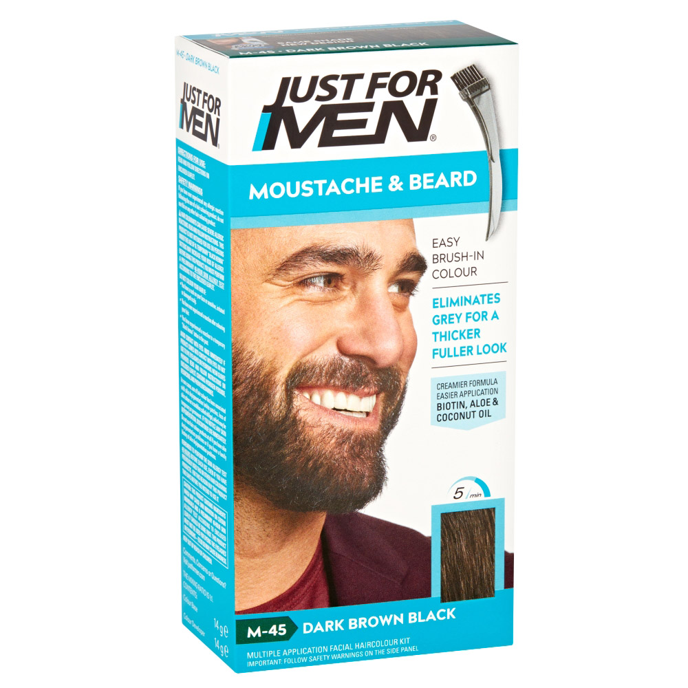 Just For Men Dark Brown/Black Moustache and Beard Brush-In Colour Gel Image 10