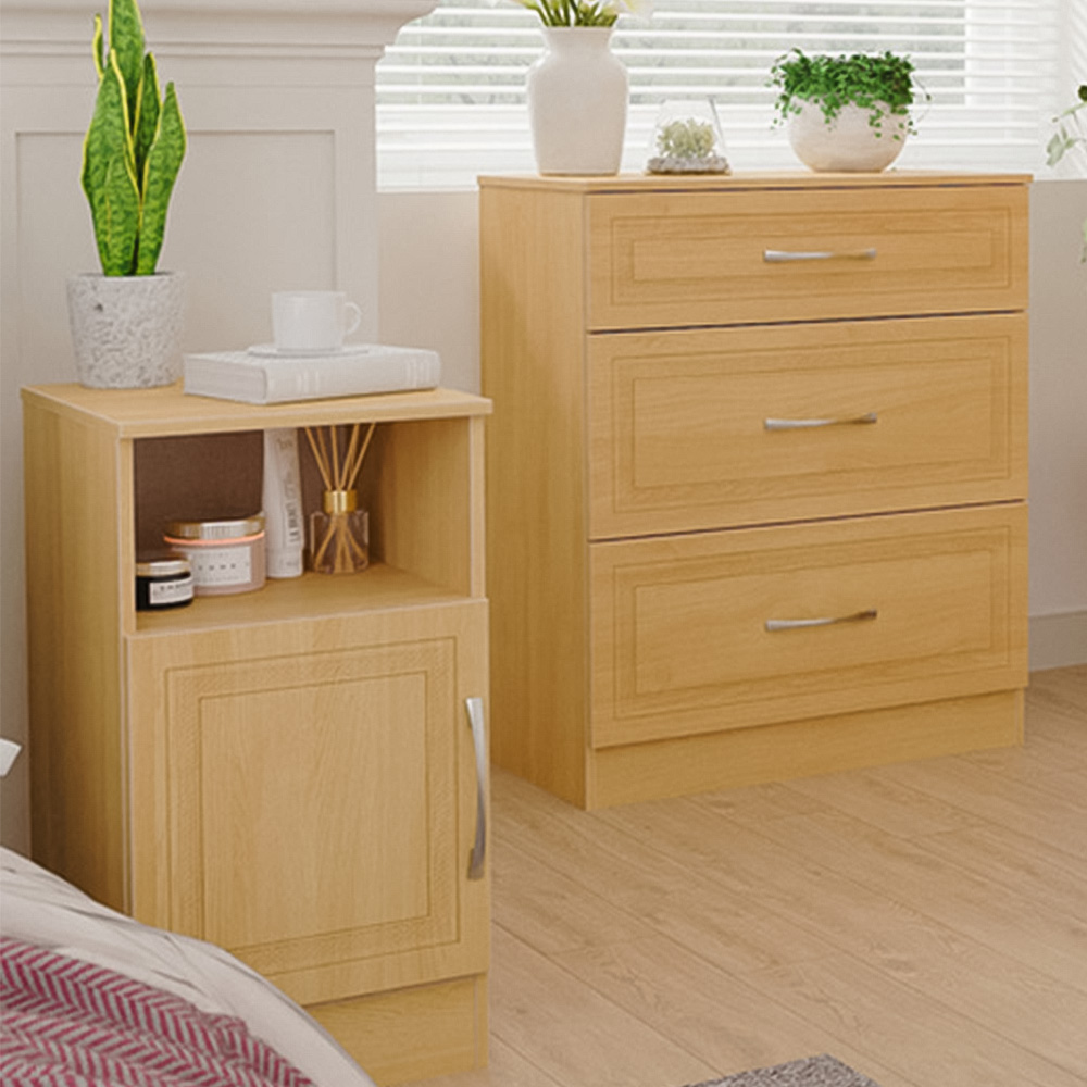 Crowndale Dorset Modern Oak 3 Piece Bedroom Furniture Set Image 3