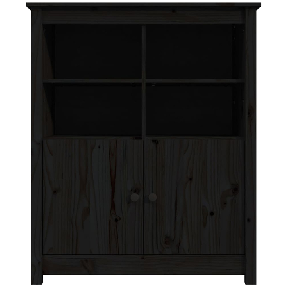 vidaXL 2 Door 4 Shelf Black Wooden Sideboard Image 3