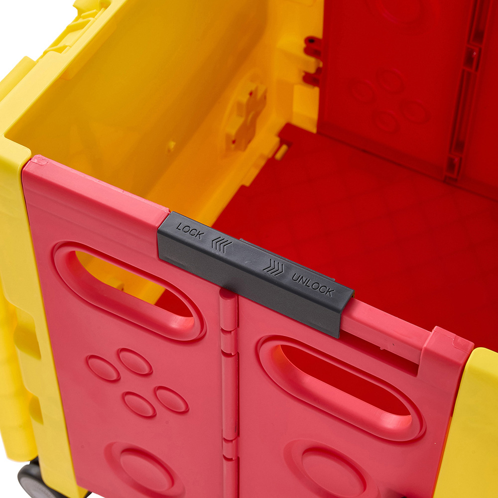 Living and Home Yellow Fun Design Foldable Shopping Trolley 32L Image 4