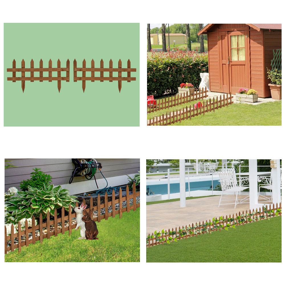 Outsunny Wooden Border Pack 12 Fences Image 3