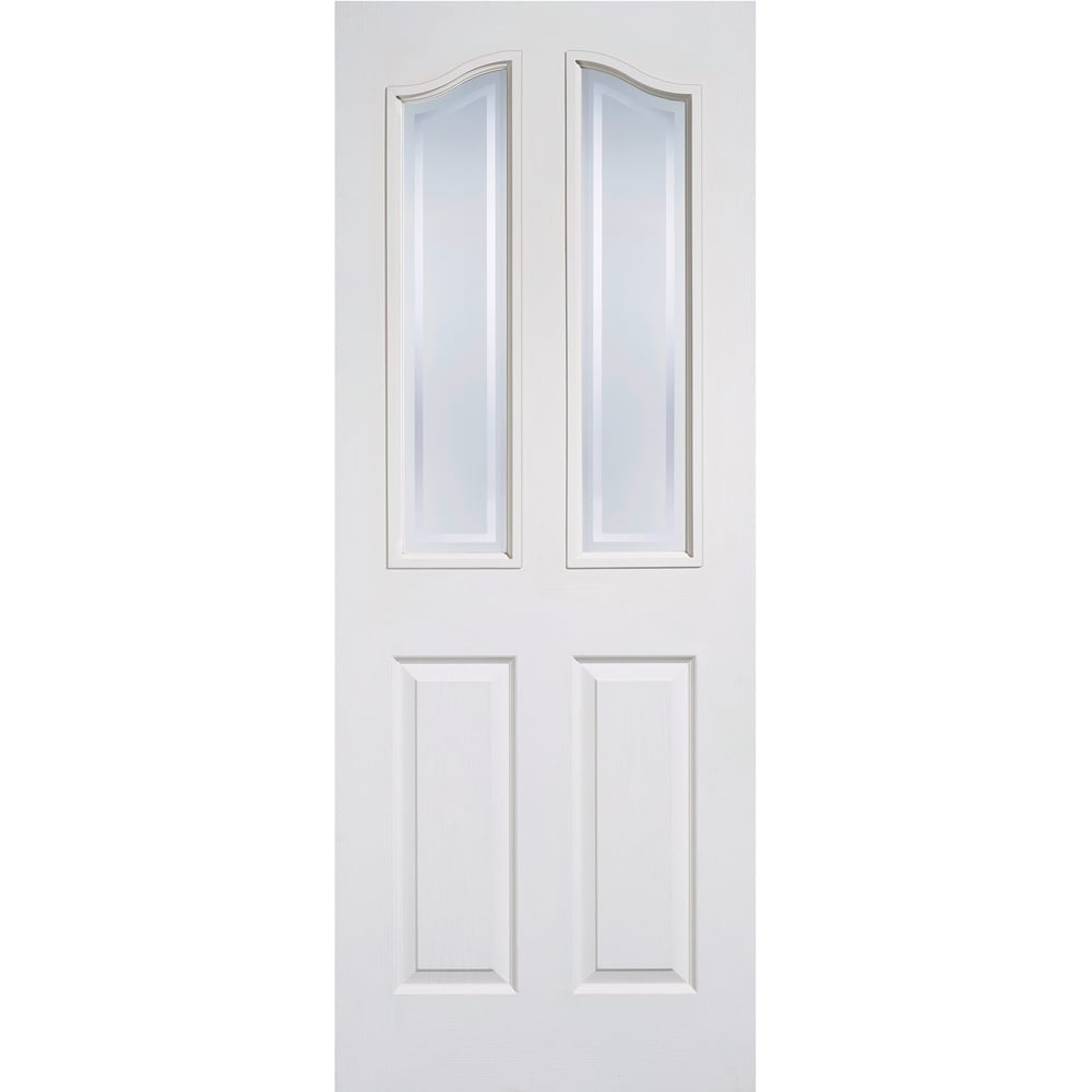 LPD Doors Mayfair White 2 Panel Glazed Internal Door 1981 x 762mm Image 1