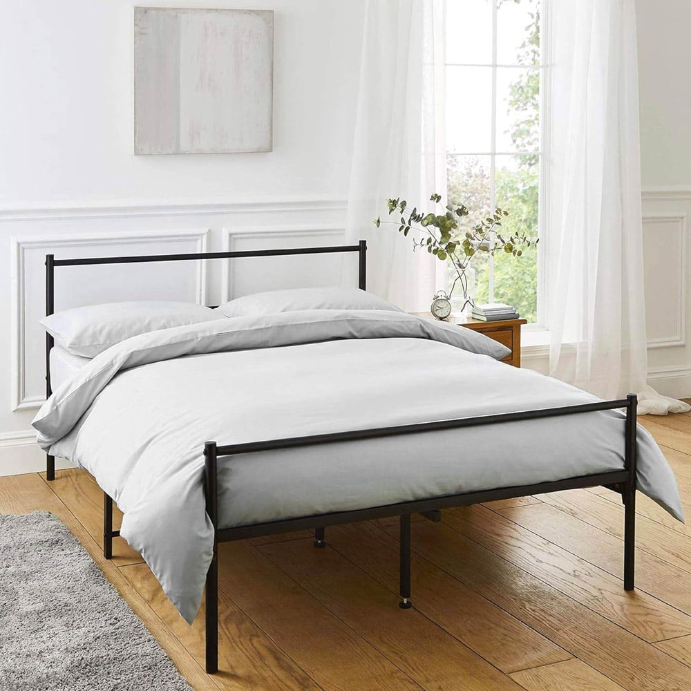 House Of Home Double Black Extra Strong Metal Bed Frame Image 1