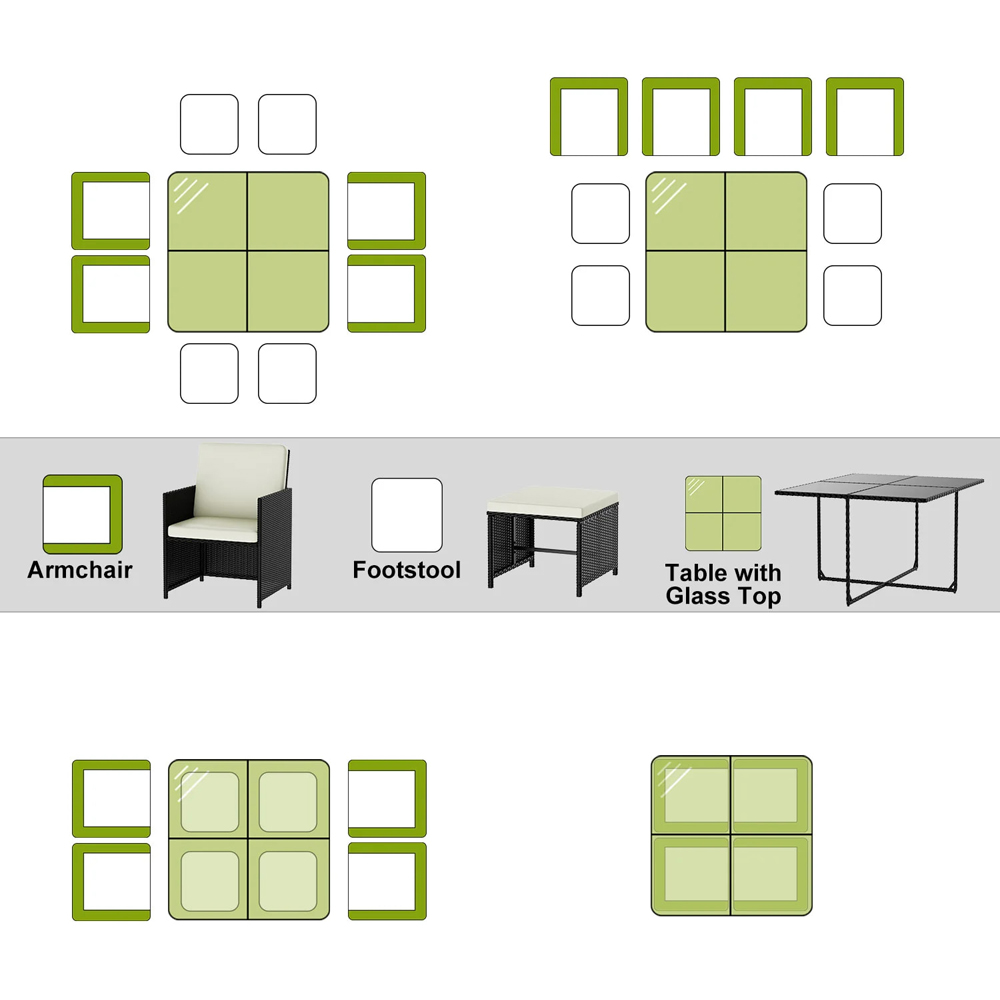Rattrix 8 Seater Black Rattan Garden Dining Furniture Set Image 6