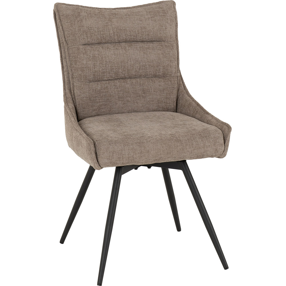 Seconique Lewis Set of 2 Fawn Fabric Swivel Dining Chair Image 3