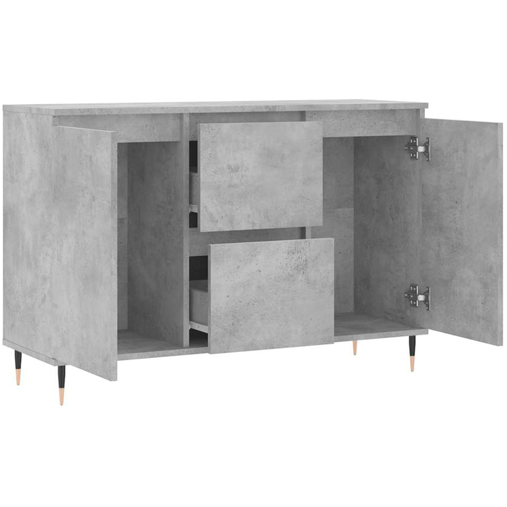vidaXL 2 Door 2 Drawer Concrete Grey Wooden Sideboard Image 6