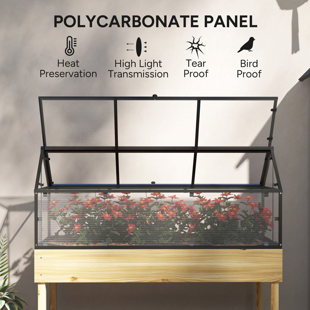 Outsunny Natural Polycarbonate Panel Raised Garden Bed 2 x 4ft Image 4