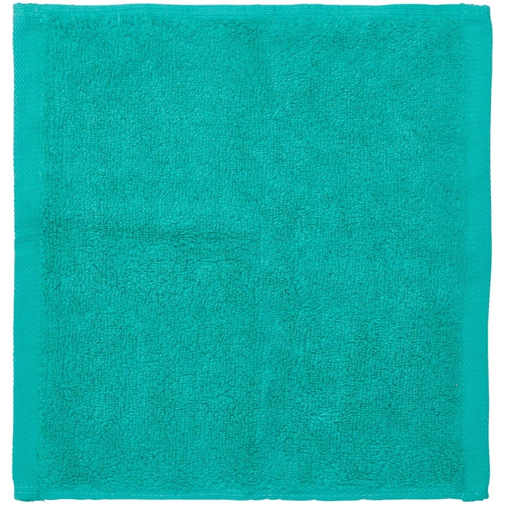 Wilko Supersoft Cotton Turquoise Facecloths 2 Pack Image 3