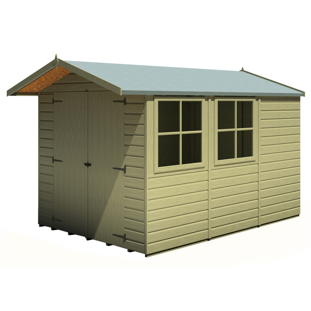 Shire Guernsey 10 x 7ft Double Door Pressure Treated Shed Image 4