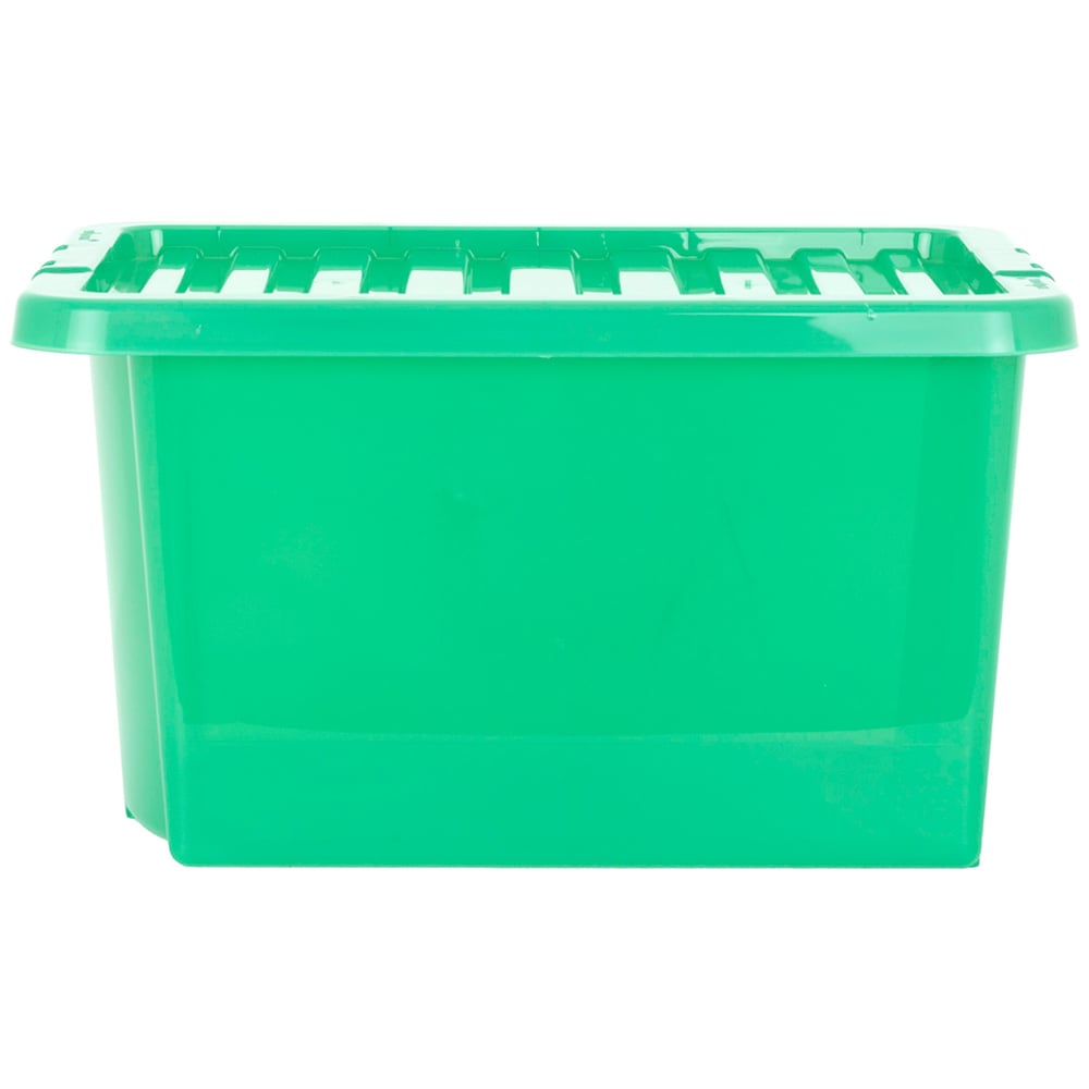 Wham Crystal Stackable Plastic Green Storage Box with Lid 5 Piece Image 6