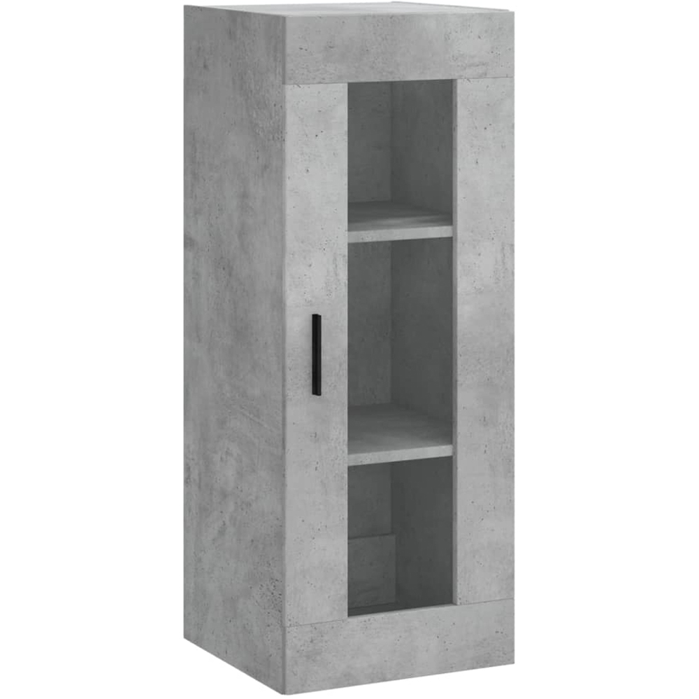 vidaXL Single Glass Door 3 Shelf Concrete Grey Highboard Image 5