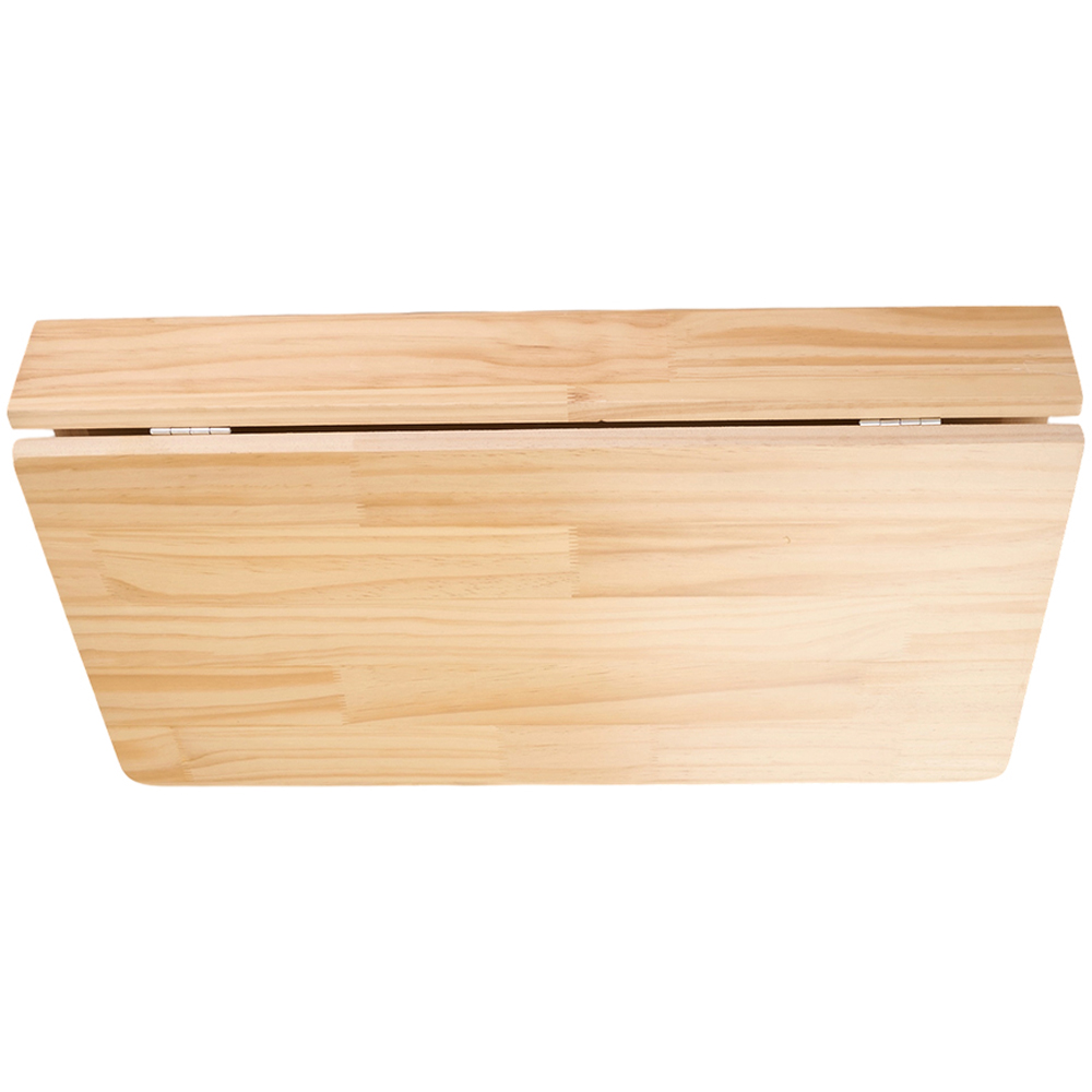 Living and Home Natural Wall Mounted Folding Table with Wooden Brackets 60 x 40cm Image 3