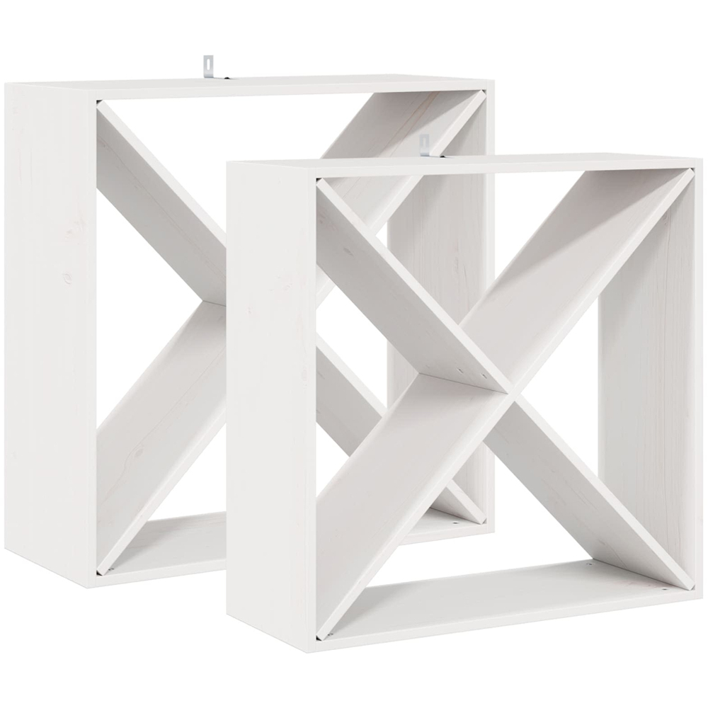 vidaXL 4 Shelf White Freestanding Wine Rack Set of 2 Image 4
