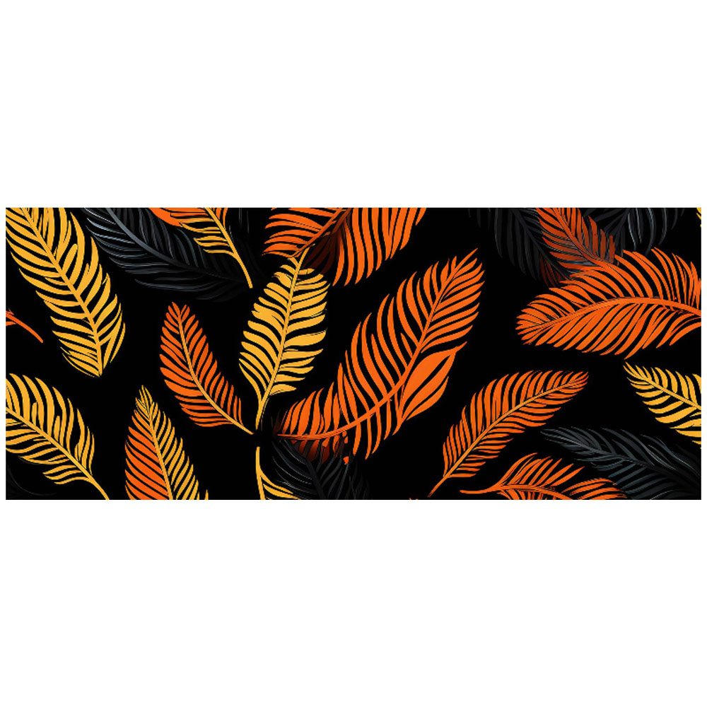 Warren Reed Designer Orange Feather Leaves Glass Bathroom Splashback 25 x 60cm Image 2