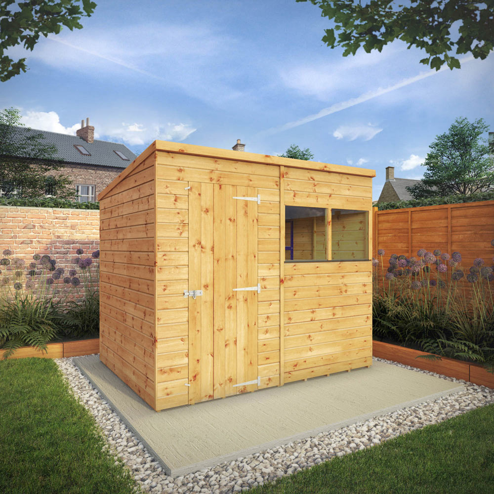 Mercia 8 x 6ft Shiplap Pent Wooden Shed Image 2