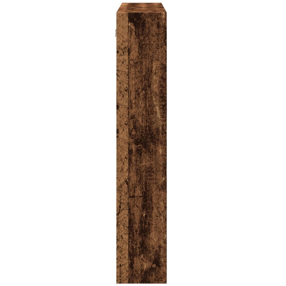 vidaXL 3 Shelf Smoked Oak Floating Wall Shelf Image 4