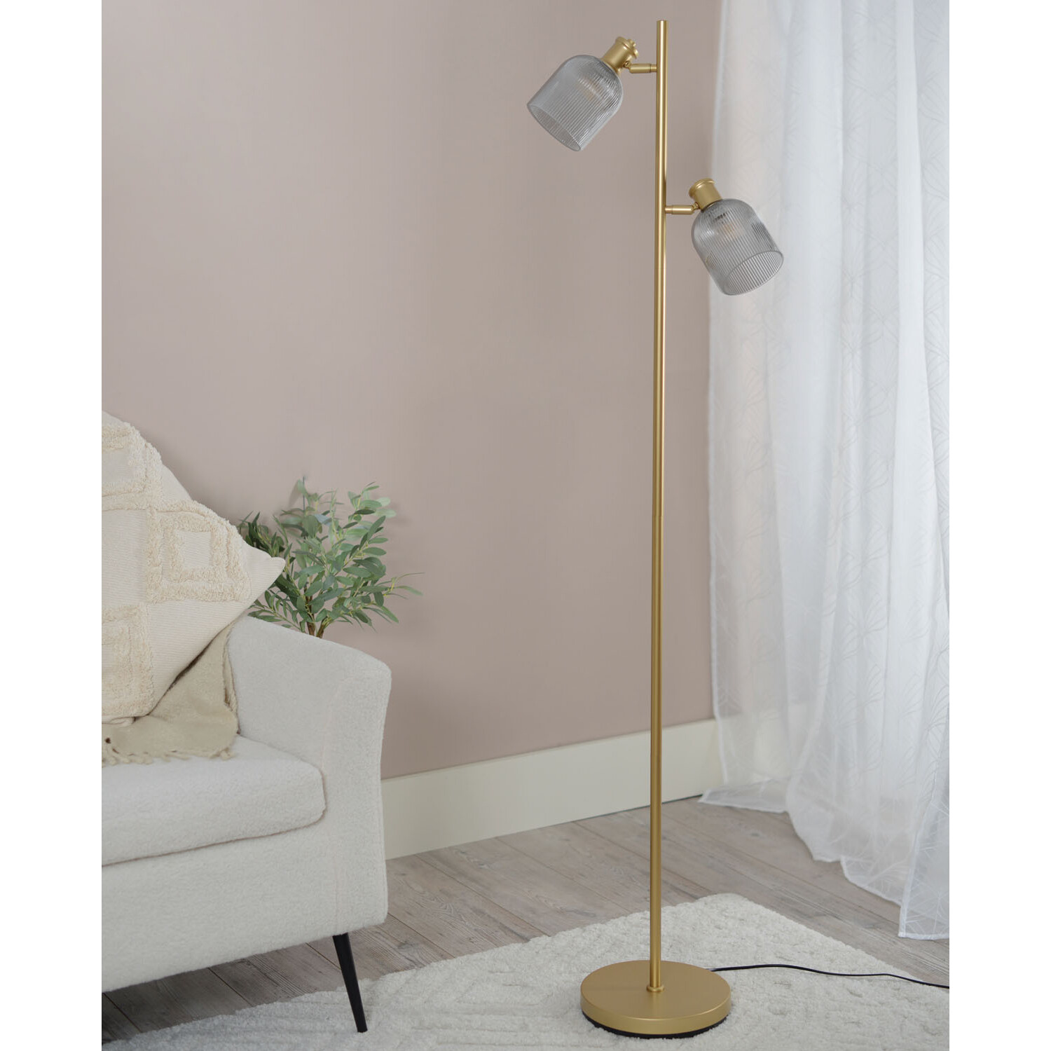 Sorrento Gold 2 Light Floor Lamp Image 4
