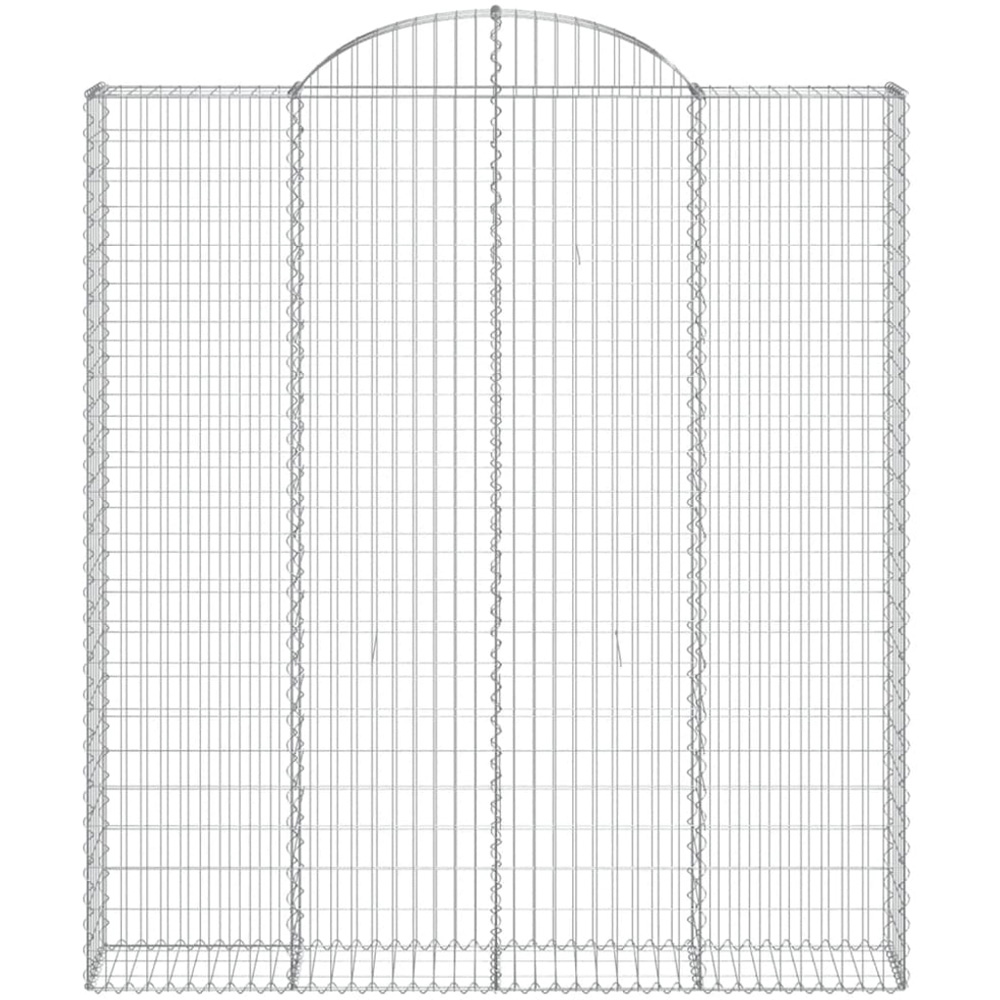 vidaXL Silver Galvanised Iron Arched Gabion Basket 200 x 30 x 220/240cm 3 Pack Image 3