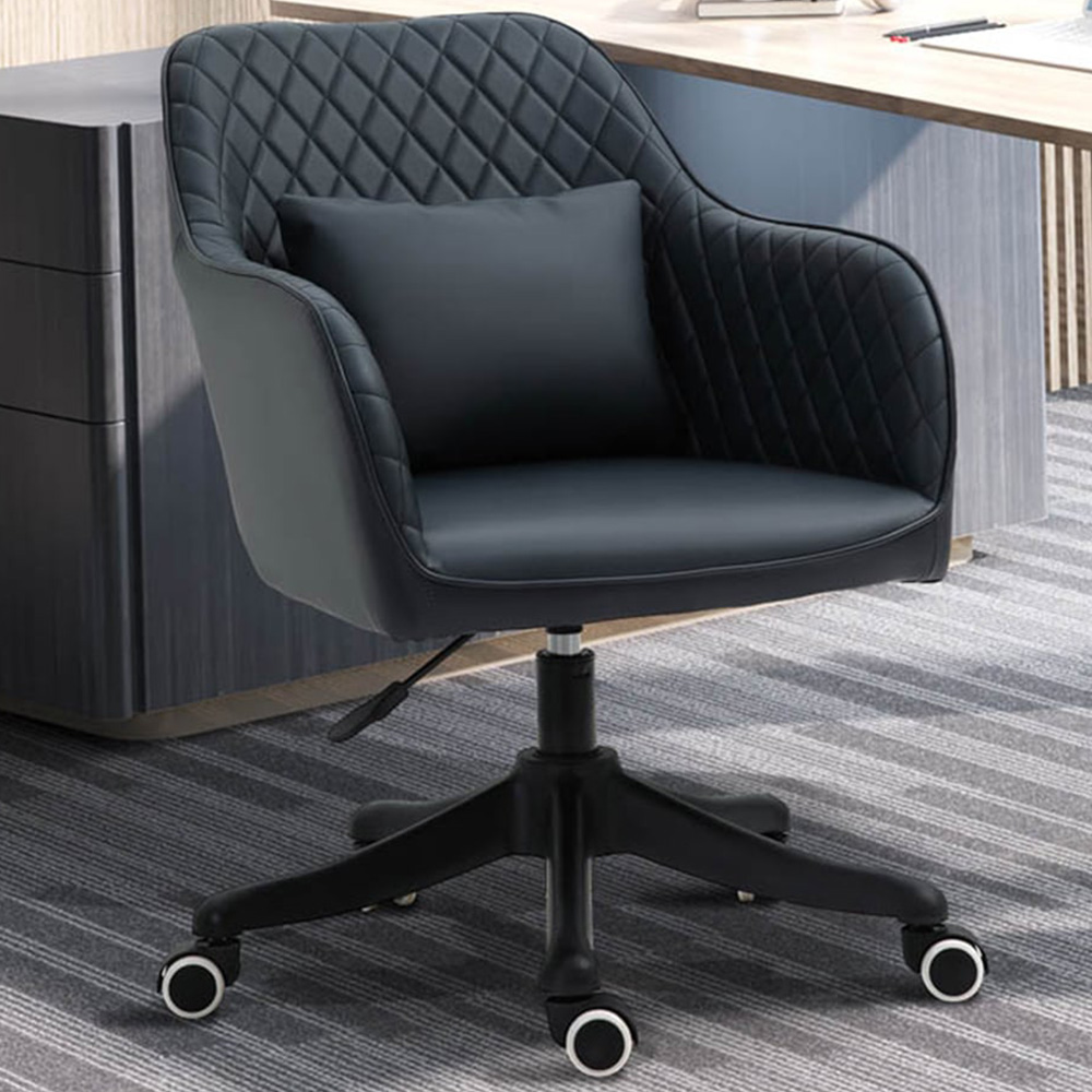 Portland Blue PU Leather Swivel Office Chair Image 1