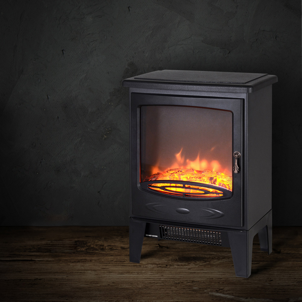 HOMCOM Ava Black Flame Effect Electric Heater 1850W Image 7