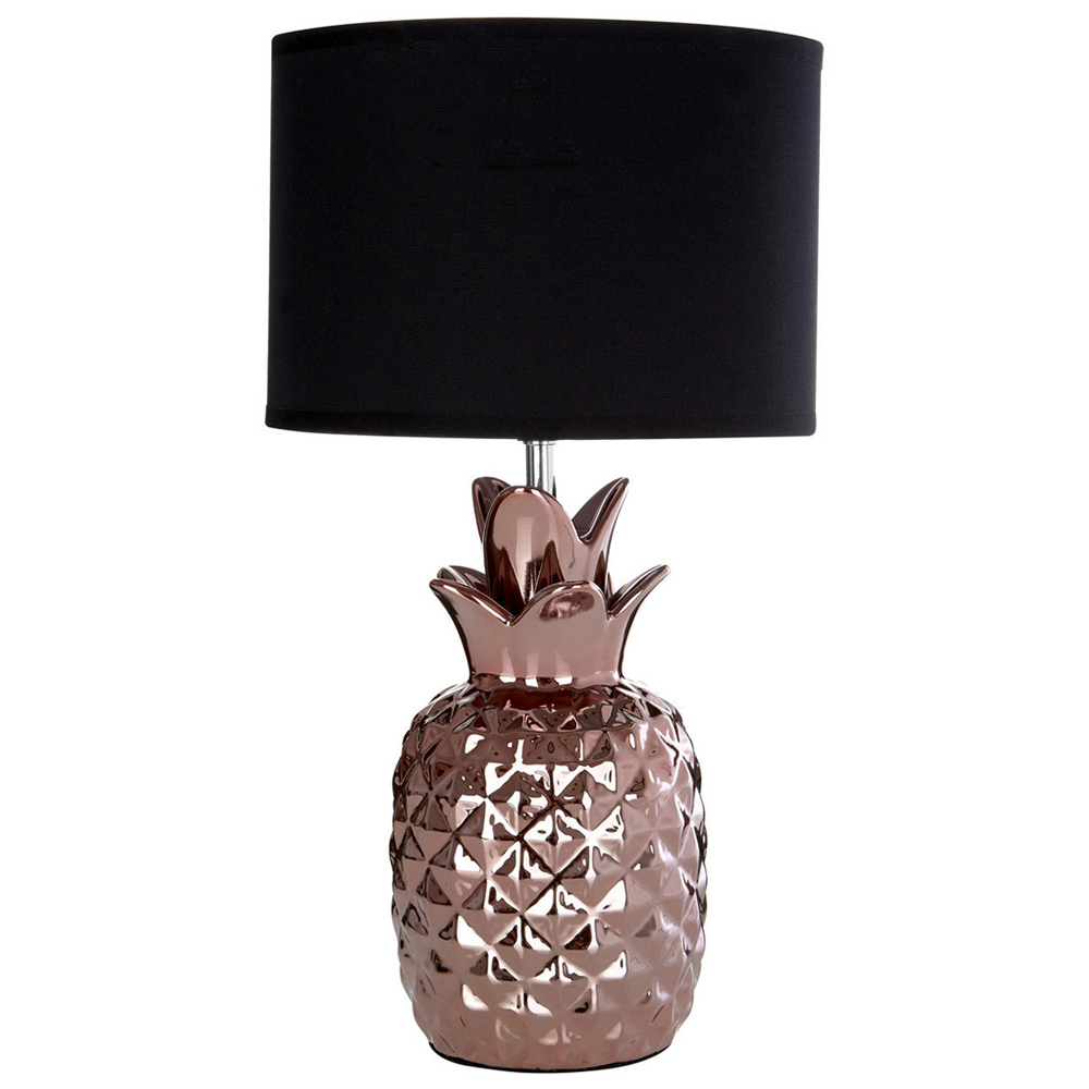 Premier Housewares Pineapple Copper Ceramic Table Lamp Image 1