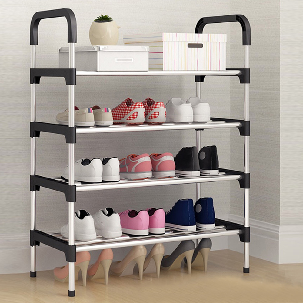 Living And Home WH0731 Black Metal Multi-Tier Shoe Rack Image 2