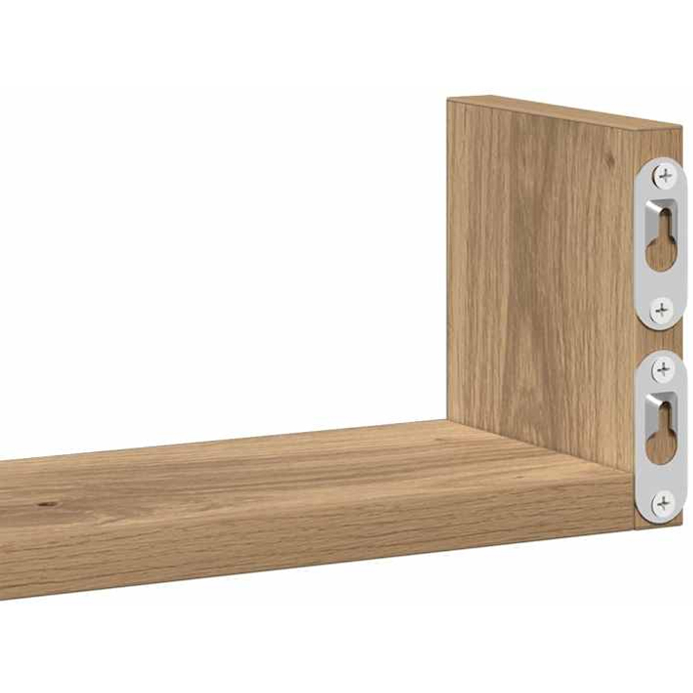 vidaXL Artisian Oak Wall Shelf Set of 3 Image 7