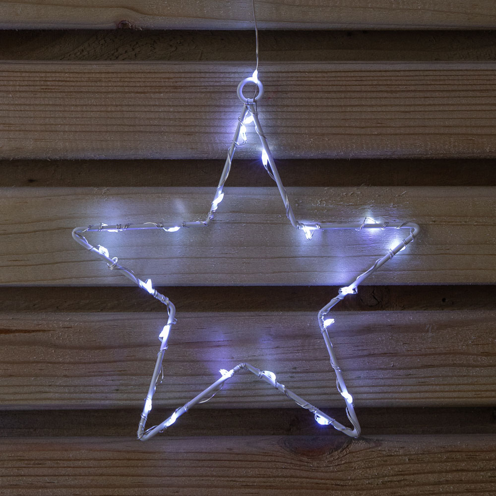 Samuel Alexander 303 White LED Star Pin Wire Christmas Curtain Lights 1.2 x 1.2m Image 5