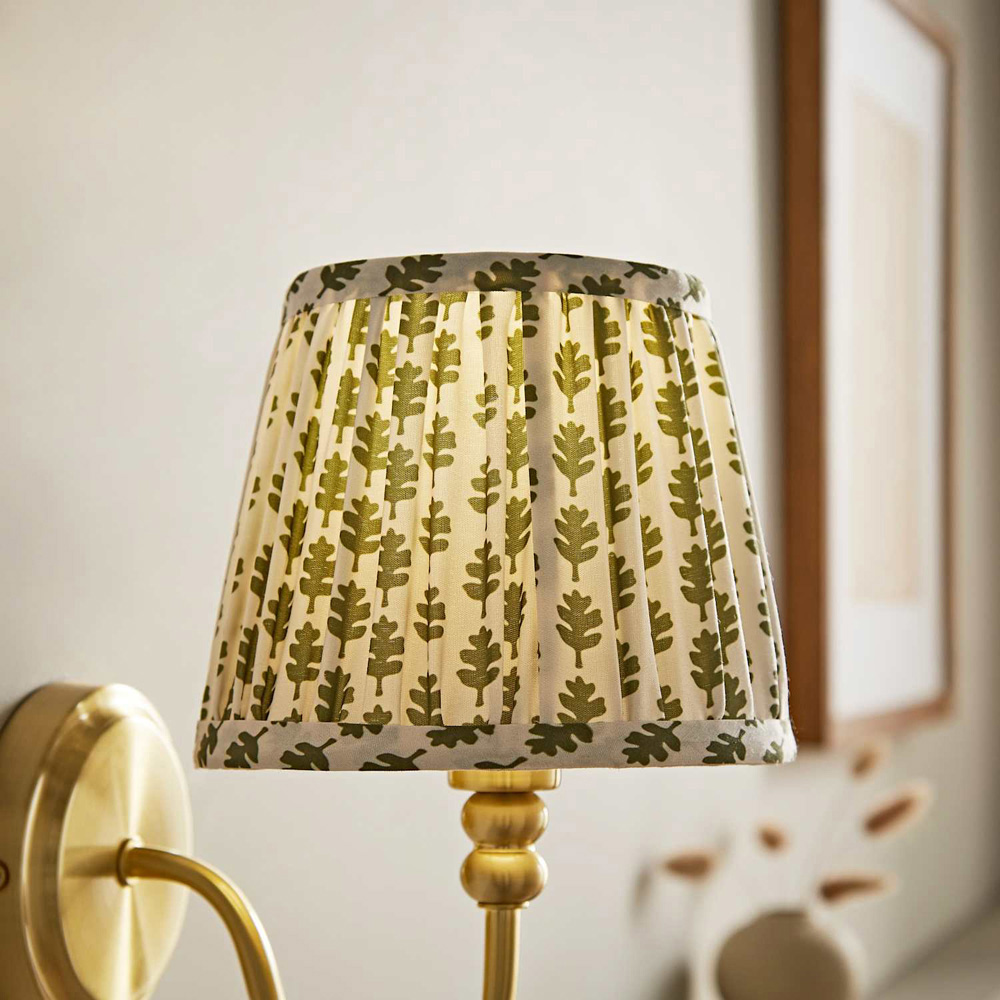 ValueLights Grange Green Floral Pleated Extra Small Lamp Shade 16cm Image 2