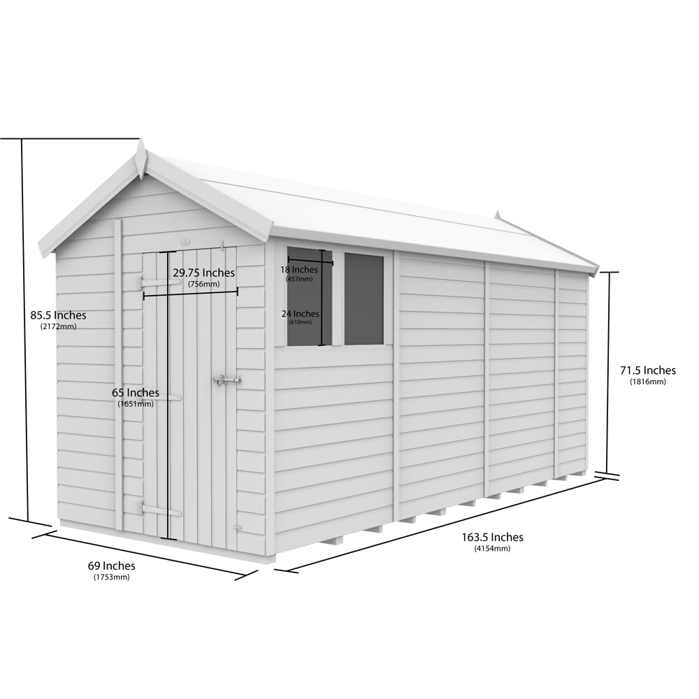 DIY Sheds 6 x 14ft Tongue and Groove Timber Apex Garden Shed Image 9
