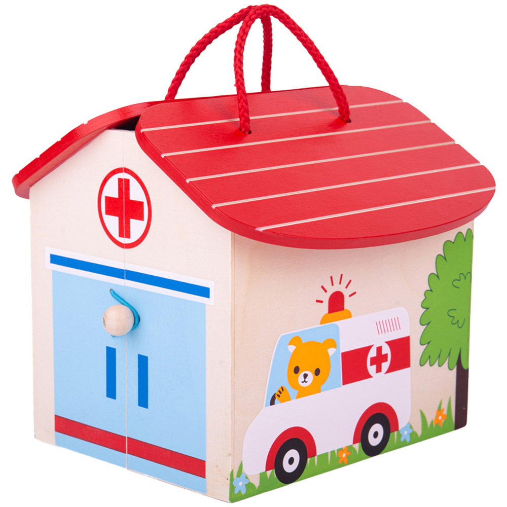 Bigjigs Toys Kids Wooden Hospital Playset Image 1