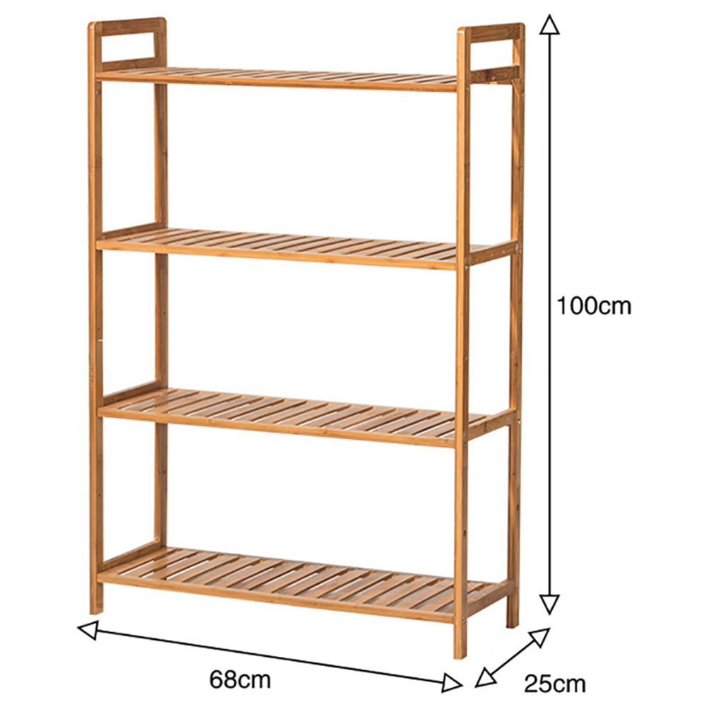 Living and Home 4 Shelf Natural Large Bookshelf Image 8