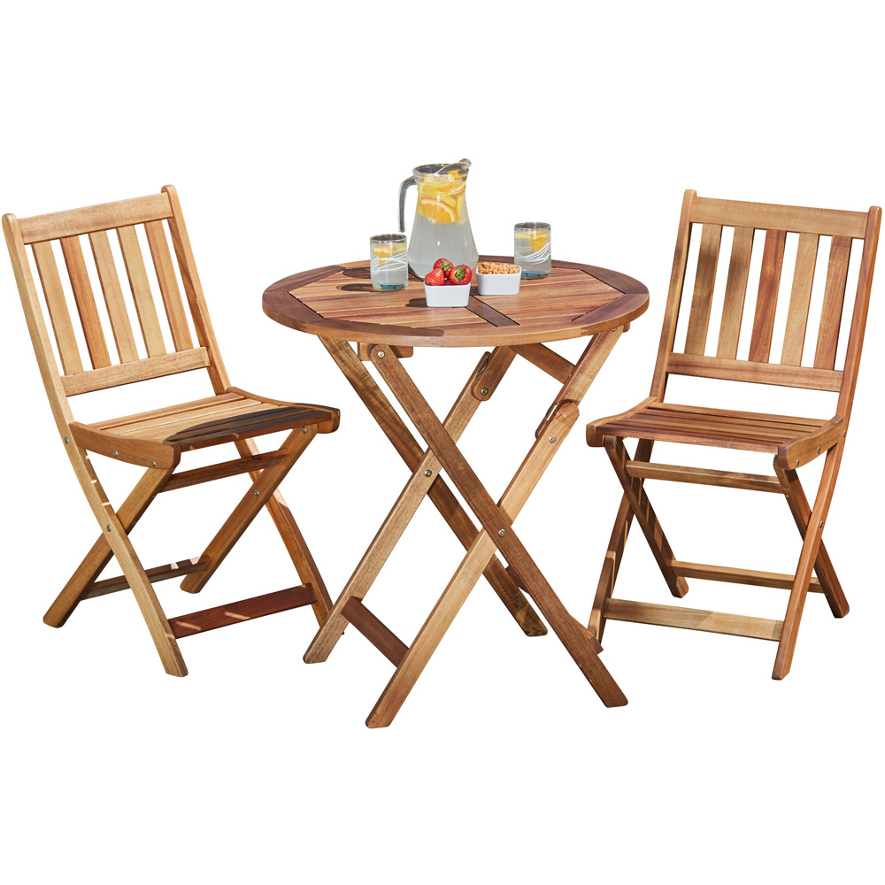 Garden Gear Cariad 2 Seater Acacia Bistro Set Image 2